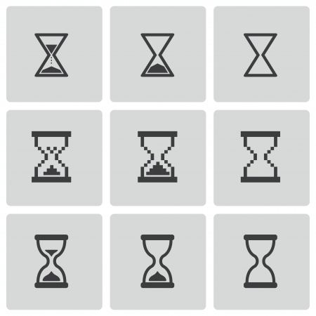 black hourglass icons setのイラスト素材