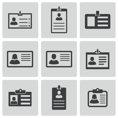 black id card icons setのイラスト素材