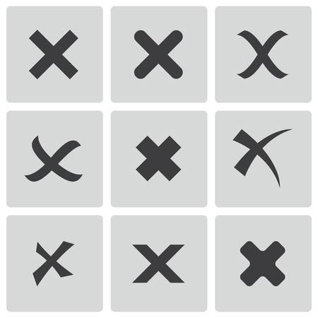 black rejected icons setのイラスト素材