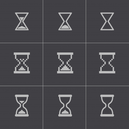 Vector black hourglass icons setのイラスト素材