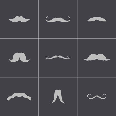 Vector black mustaches icons setのイラスト素材
