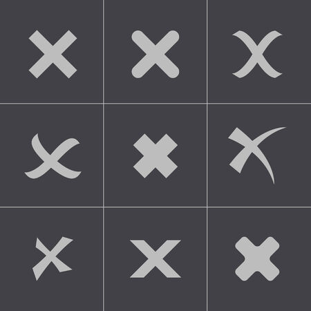 Vector black rejected icons setのイラスト素材