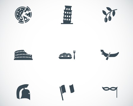 black italian icons set のイラスト素材