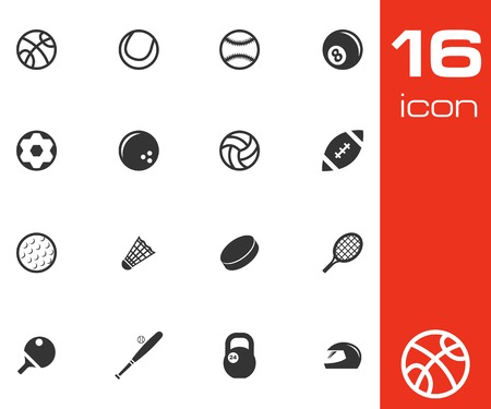 Vector black sport icons set on white backgroundのイラスト素材