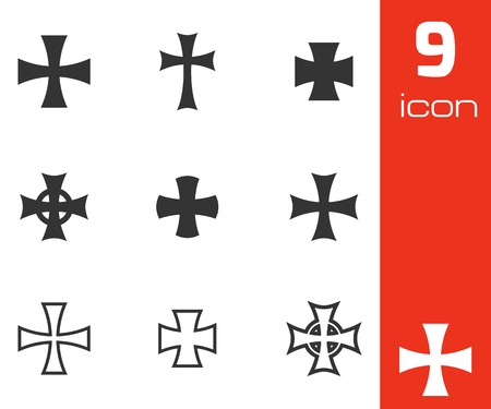 Vector black choppers crosses icons  white backgroundのイラスト素材