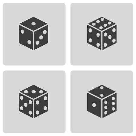 Vector black castle icons set on white backgroundのイラスト素材