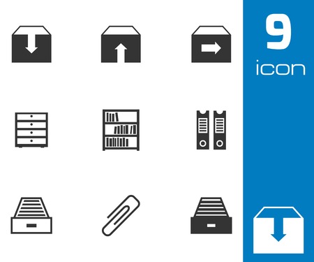 black academic cap icons set on white backgroundのイラスト素材