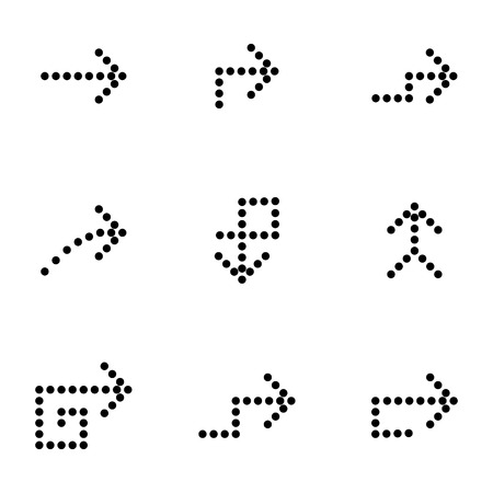 Vector black arrows icons set on white backgroundのイラスト素材