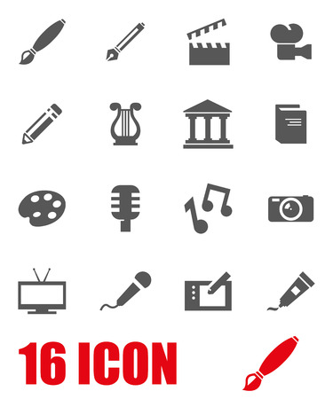 Vector grey art icon set on white backgroundのイラスト素材