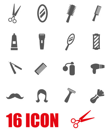 Vector black barber icon set on white backgroundのイラスト素材
