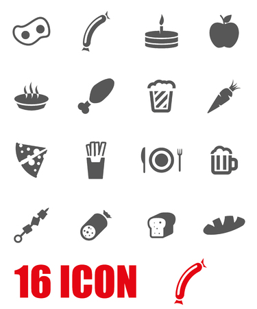 Vector grey food icon set on white backgroundのイラスト素材