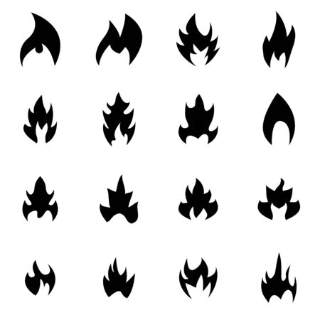 Vector black file icon set on white backgroundのイラスト素材