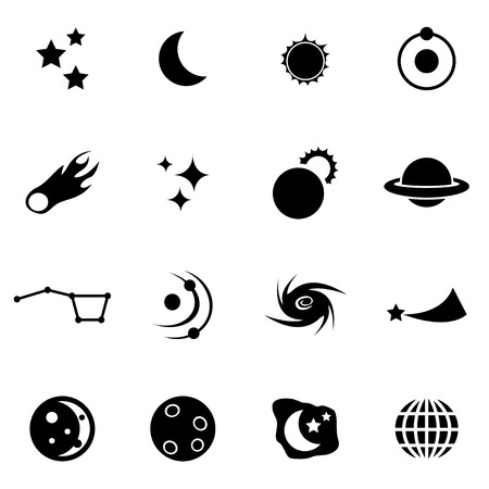 Vector black space icon set on white backgroundのイラスト素材