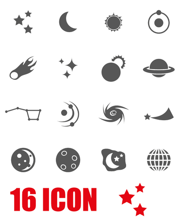 Vector grey space icon set on white backgroundのイラスト素材