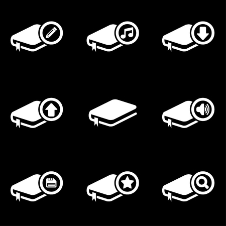 Vector white book icon set. のイラスト素材