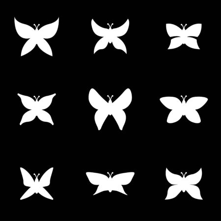 Vector white butterfly icon. Butterfly Icon Object,  Butterfly  Icon Picture, Butterfly Icon Image,  Butterfly Icon Graphic,  Butterfly Icon JPG,  Butterfly Icon EPS,  Butterfly Icon AI - stock vectorのイラスト素材
