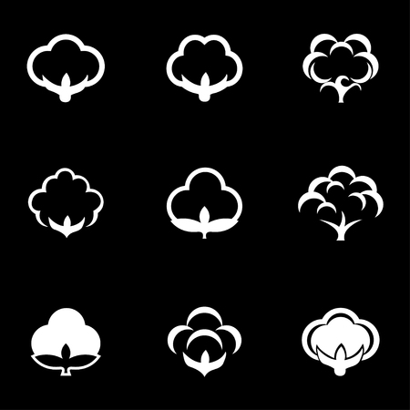 Vector white cotton icon set. Cotton Icon Object,  Cotton  Icon Picture,  Cotton Icon Image,  Cotton Icon Graphic,  Cotton Icon JPG,  Cotton Icon JPEG,  Cotton Icon EPS,  Cotton Icon AI - stock vectorのイラスト素材