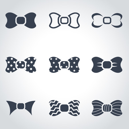 Vector black bow ties icon set. Bow ties Icon Object,  Bow ties  Icon Picture, Bow ties Icon Image,  Bow ties Icon Graphic,  Bow ties Icon JPG,  Bow ties Icon AI - stock vectorのイラスト素材