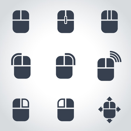 Vector black computer mouse icon. Computer mouse Icon Object,  Computer mouse  Icon Picture,  Computer mouse Icon Image, Computer mouse Icon AI - stock vectorのイラスト素材