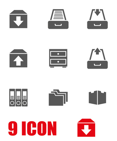 Vector grey archive icon set. Archive Icon Object,  Archive  Icon Picture, Archive Icon Image,  Archive Icon Graphic,  Archive Icon JPG,  Archive Icon EPS,  Archive Icon AI - stock vectorのイラスト素材