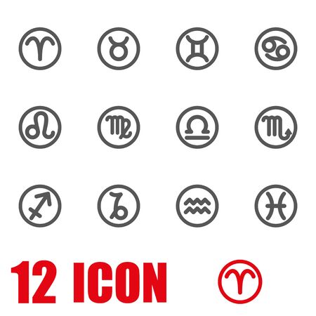 Vector grey zodiac symbols icon set. Zodiac Icon Object, Zodiac  Icon Picture, Zodiac Icon Image, Zodiac Icon Graphic, Zodiac Icon JPG, Zodiac Icon EPS, Zodiac Icon AI - stock vectorのイラスト素材