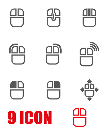 Vector grey computer mouse icon. Computer mouse Icon Object,  Computer mouse  Icon Picture,  Computer mouse Icon Image, Computer mouse Icon AI - stock vectorのイラスト素材