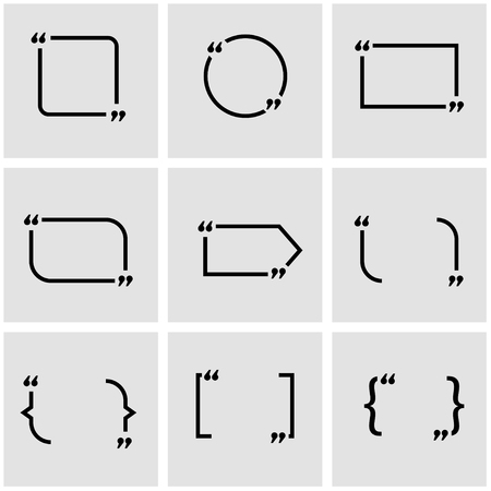 Vector black quote form icon set. Quote Form Icon Object, Quote Form Icon Picture, Quote Form Icon Image - stock vectorのイラスト素材