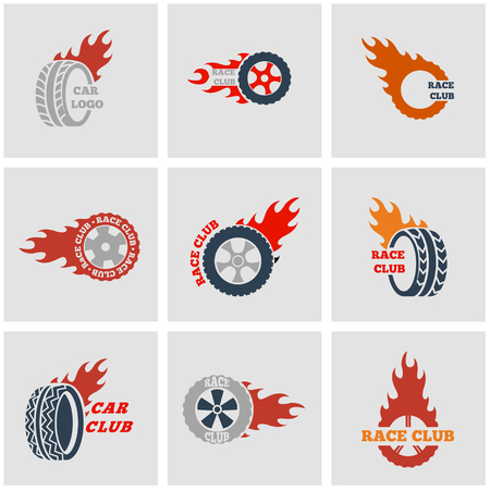 Vector black Racing labels icon set. Racing labels Icon Object, Racing labels Icon Picture, Racing labels Icon Image - stock vectorのイラスト素材