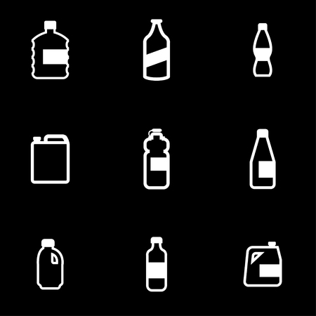 white bottles icon set. Bottles Icon Object, Bottles Icon Picture, Bottles Icon Image - stock のイラスト素材