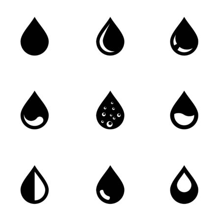 black drop icon setのイラスト素材