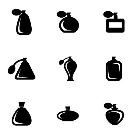 black perfume icon setのイラスト素材