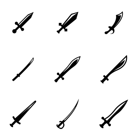 black sword icon setのイラスト素材