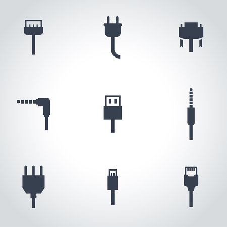 Vector black plug icon set. Vector black plug icon set. Plug Icon Object, Plug Icon Picture, Plug Icon Imageのイラスト素材