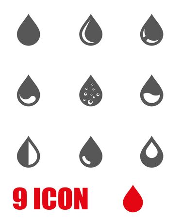 Vector grey drop icon set. Drop Icon Object, Drop  Icon Picture, Drop Icon Image のイラスト素材