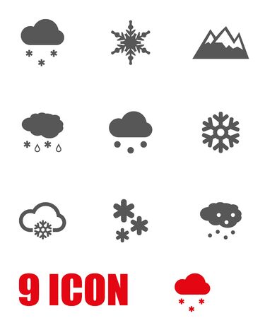 Vector grey snow icon set. Snow Icon Object, Snow cart Icon Picture, Snow Icon Imageのイラスト素材