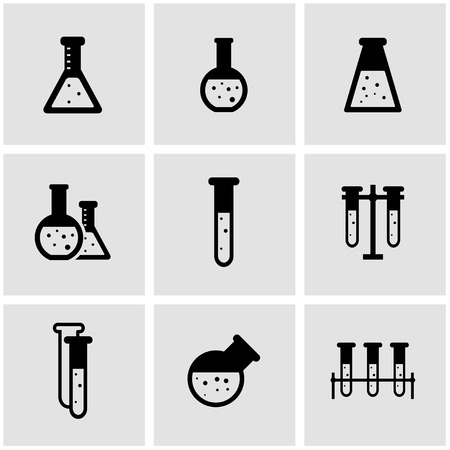 Vector black chemistry icon set. Chemistry  Icon Object, Chemistry Icon Picture, Chemistry Icon Image - stock vectorのイラスト素材