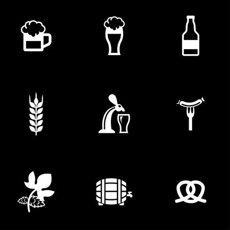 Vector white Oktoberfest icon set. Oktoberfest Icon Object, Oktoberfest Icon Picture, Oktoberfest Icon Image - stock vectorのイラスト素材