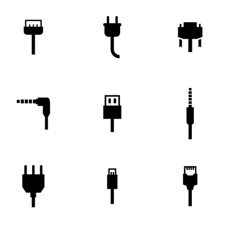Vector black plug icon set. Vector black plug icon set. Plug Icon Object, Plug Icon Picture, Plug Icon Image - stock vectorのイラスト素材