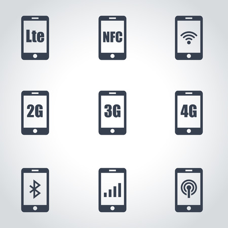 3G, 4G and LTE technology. Wireless communication technology symbolのイラスト素材
