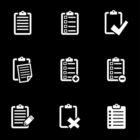 Vector white check list icon set. Check List Icon Object, Check List Icon Picture, Check List Icon Image - stock vectorのイラスト素材