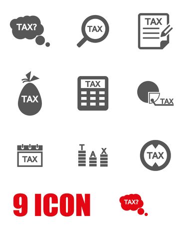 Vector grey tax icon set. Tax Icon Object, Tax Icon Picture, Tax Icon Image - stock vectorのイラスト素材