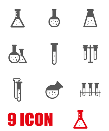 Vector grey chemistry icon set. Chemistry  Icon Object, Chemistry Icon Picture, Chemistry Icon Image - stock vectorのイラスト素材