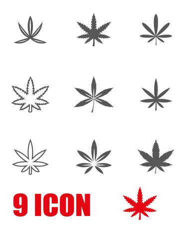 Vector black marijuana icon set. Marijuana Icon Object, Marijuana Icon Picture, Marijuana Icon Image - stock vectorのイラスト素材