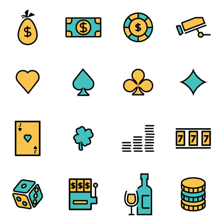 Trendy flat line icon pack for designers and developers.のイラスト素材