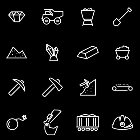 Vector line mining icon set.のイラスト素材
