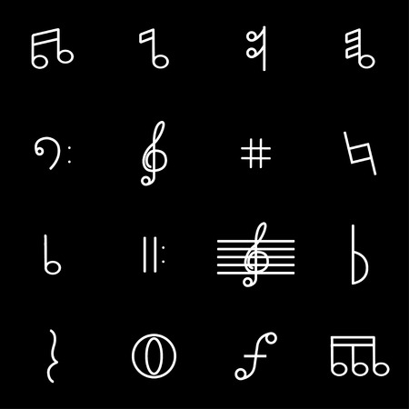 Vector line notes icon set. Notes Icon Object, Notes Icon Picture, Notes Icon Image - stock vectorのイラスト素材