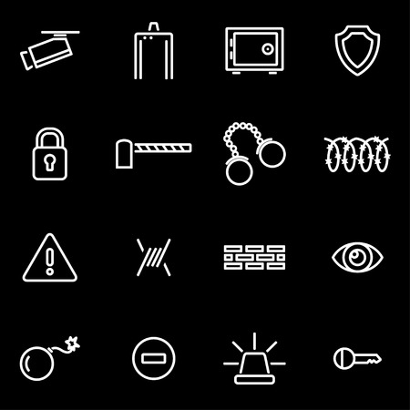 Vector line security icon set.のイラスト素材
