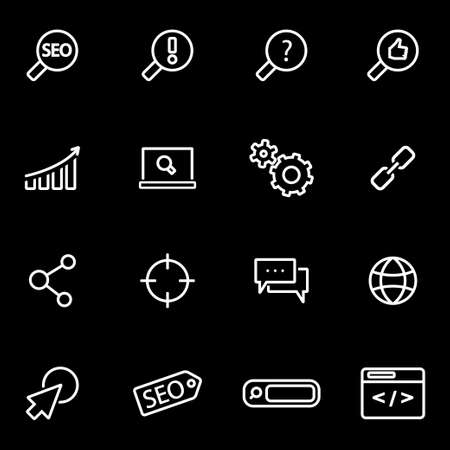 Vector line seo icon set.のイラスト素材