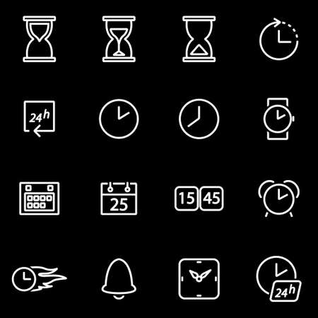 Vector line time icon set. Time Icon Object, Time Icon Picture, Time Icon Image - stock vectorのイラスト素材