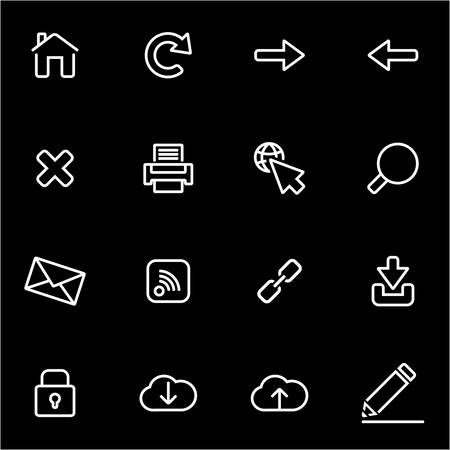 Vector line web icon set. Web Icon Object, Web Icon Picture, Web Icon Image - stock vectorのイラスト素材
